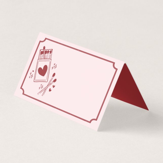 Carte de table de mariage Perfect Match Matchbox (Front)