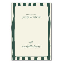 Carte de table de mariage personnalisée avec rayur