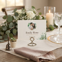 Carte de table de mariage personnalisée Botanique