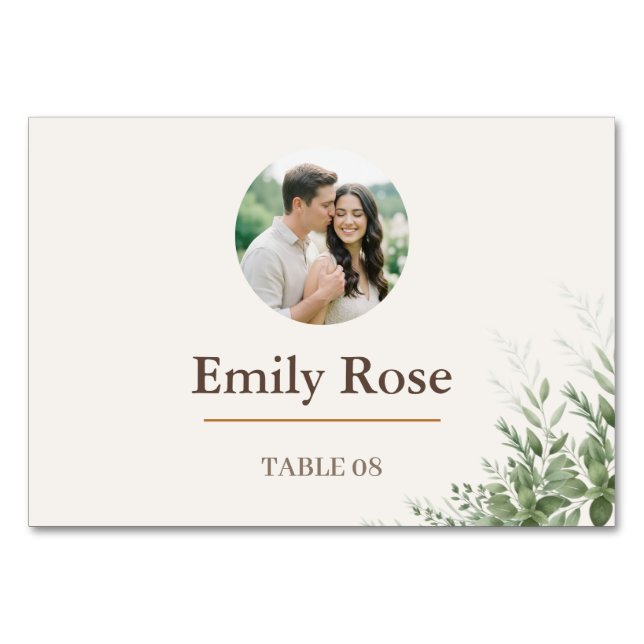 Carte de table de mariage personnalisée  Botanique (Devant)
