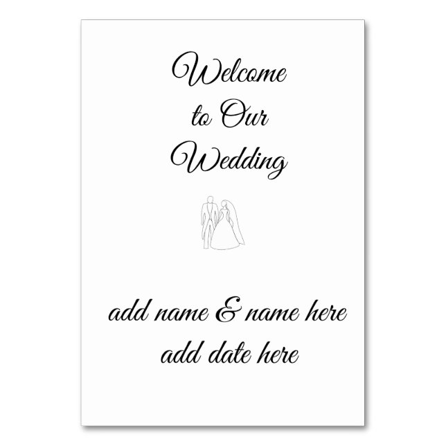 Carte de table de mariage / réception (Par défaut)