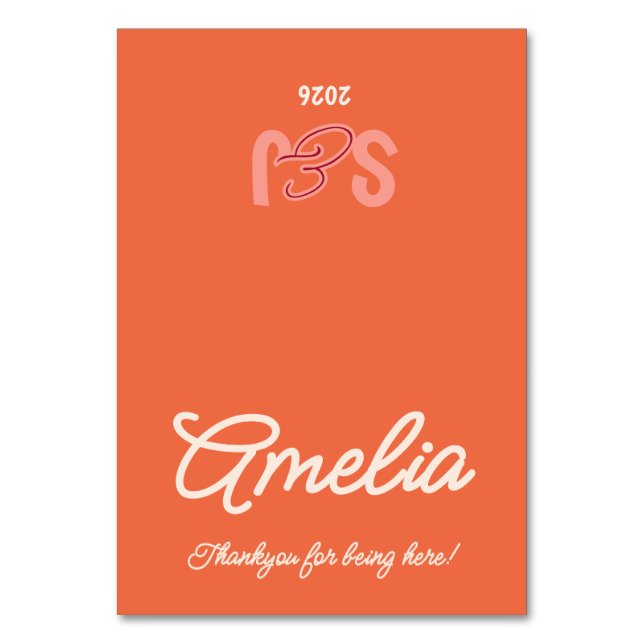 Carte de table de mariage rétro coucher de soleil  (Par défaut)