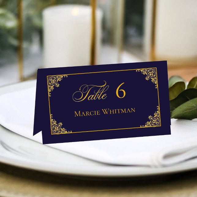 Carte de table de mariage royale avec cadre or cla (Créateur téléchargé)