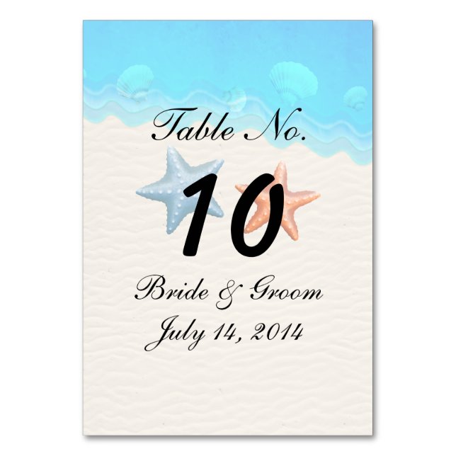 Carte de table de mariage Seashells Beach (Par défaut)