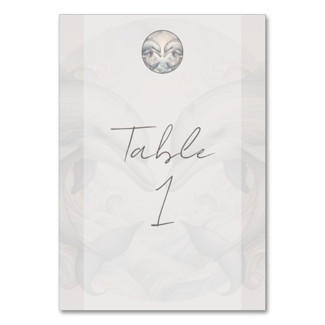 Carte de table de mariage thème dauphin (Par défaut)