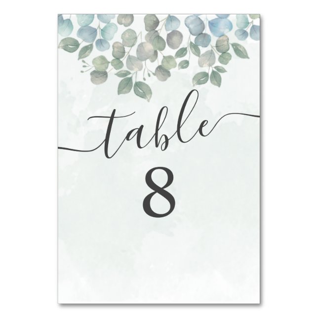 Carte de table de mariage vert sauge Eucalyptus (Par défaut)