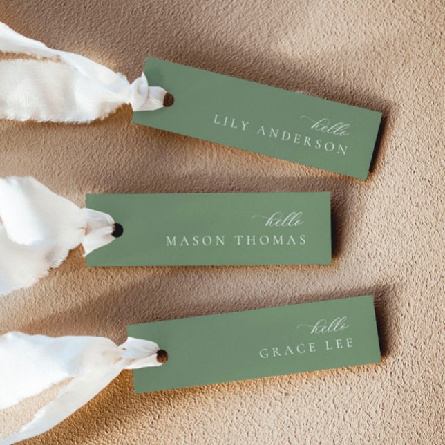 Carte de table de mariage vert sauge moderne (Créateur téléchargé)