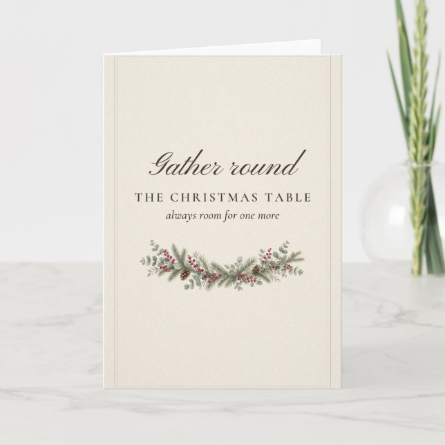 Carte de table de Noël Rassemblement (Devant)