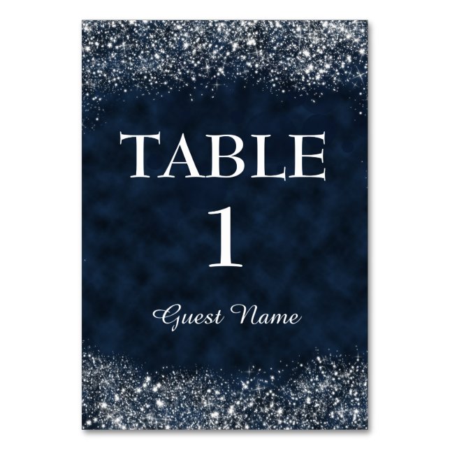Carte de table de réception en bleu marine et blan (Par défaut)