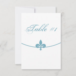 Carte de table de réception Fleur de Lis turquoise