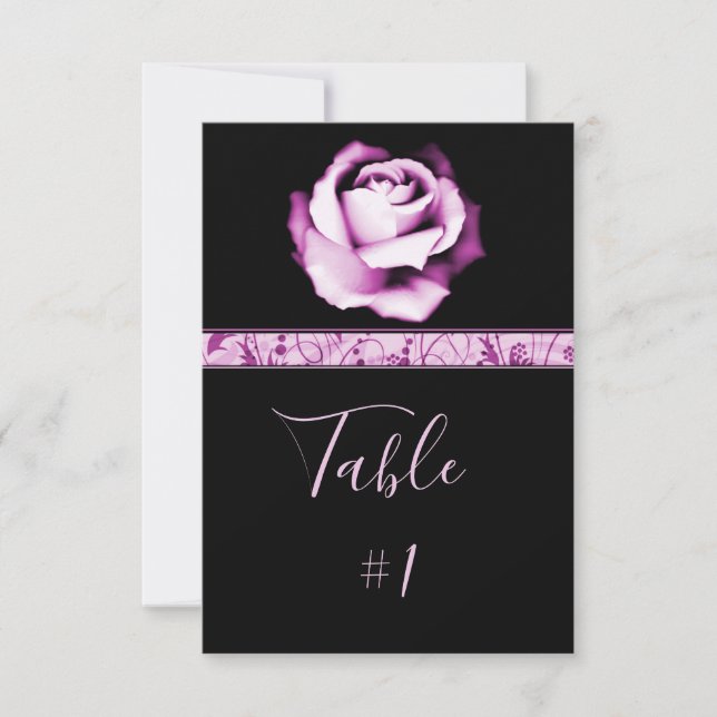 Carte de table de réception Rose Amethyst (Devant)