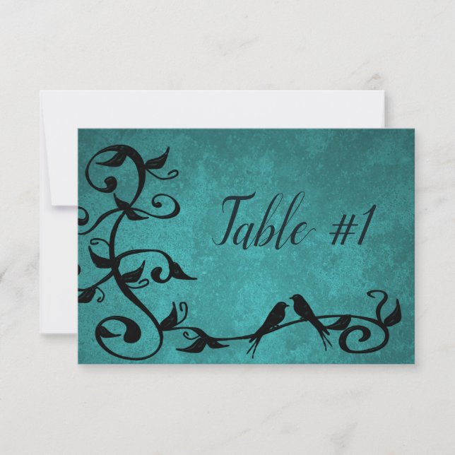 Carte de table de réception Tourterelles sarcelles (Devant)