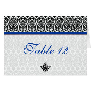 Carte de table de style tente Damas bleu, noir, bl
