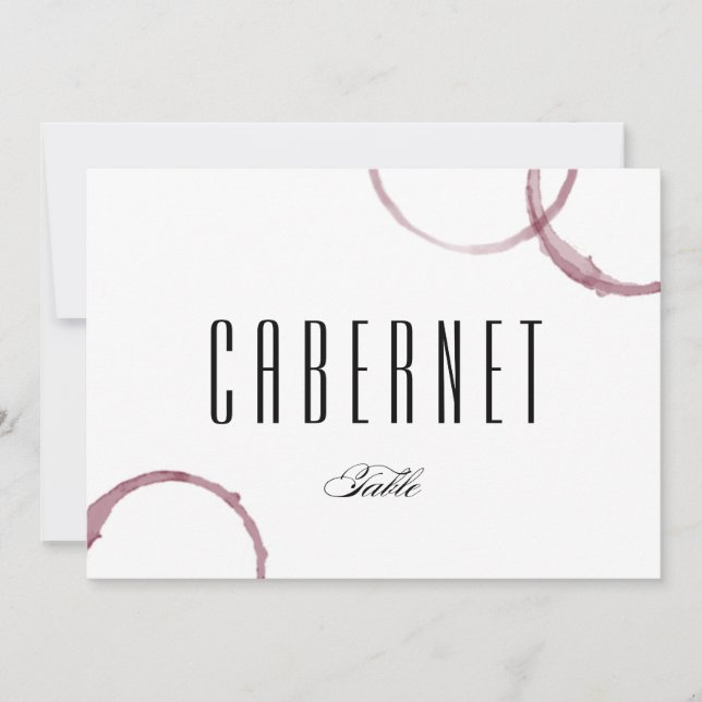 Carte de table de vignoble de cave à vin (Devant)