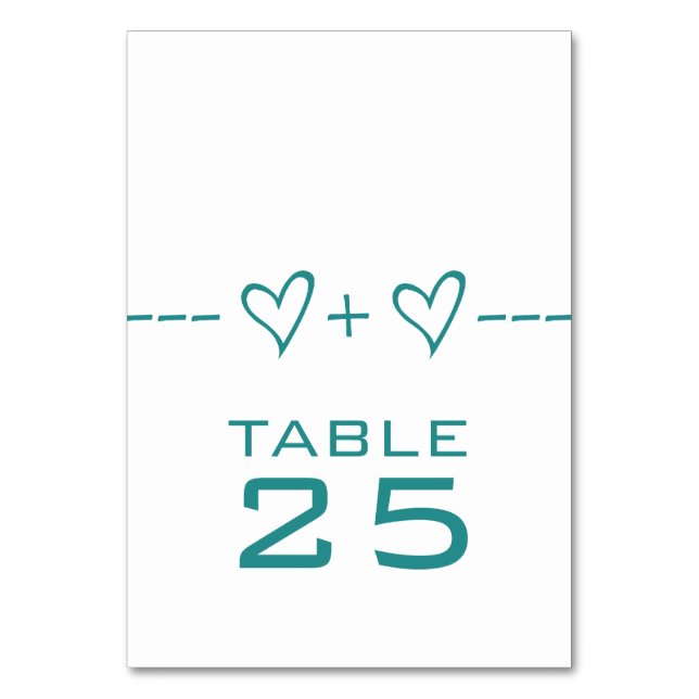 Carte de table d'équation cardiaque turquoise (Par défaut)