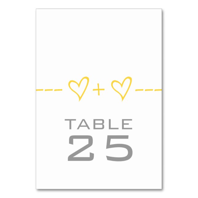 Carte de table d'équation du coeur jaune (Par défaut)