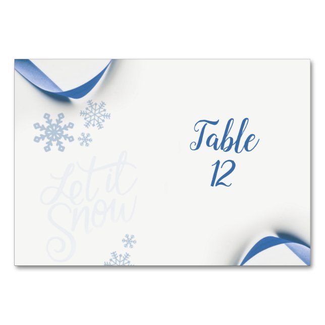 Carte de table d'hiver Laissez tomber la neige (Dos)