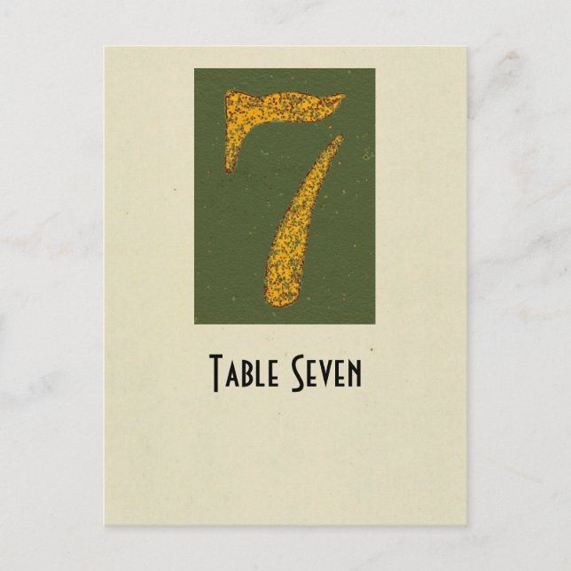 Carte de table du numéro 7 de photo (Devant)