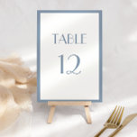 Carte de table Dusty Blue Mariage<br><div class="desc">Cette carte de table mariage est une touche moderne de style Art déco. Avec des lignes nettes et nettes pour une atmosphère moderne avec une bordure bleue poussiéreuse et une police de style Art déco. Débutez votre "quelque chose de bleu" dès aujourd'hui !</div>