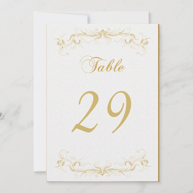 Carte de Table Élégante en Or pour la Mariée (Devant)