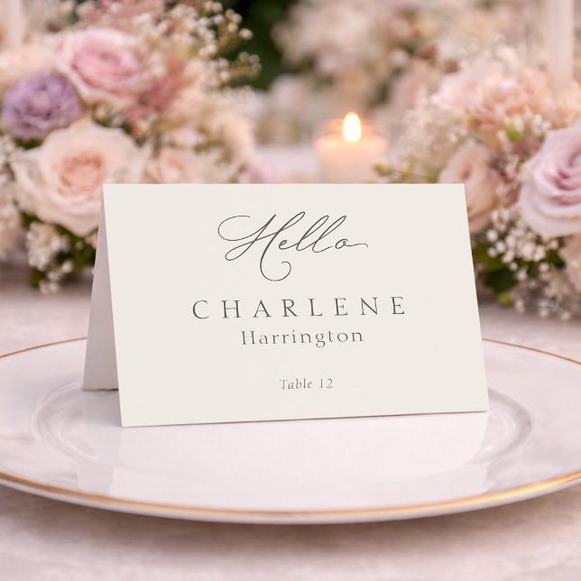Carte de Table Élégante Minimaliste de Mariage (Créateur téléchargé)