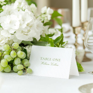 Carte de Table Élégante Vert Sauge Vintage de Mari