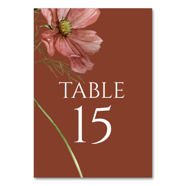 Carte de table en terre cuite florale moderne simp (Par défaut)