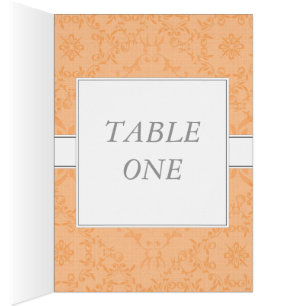 Carte de table et carte de menu de la réception de