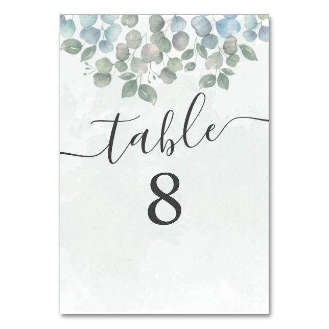 Carte de table Eucalyptus Sage Green Mariage (Par défaut)