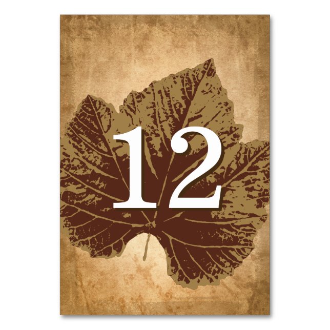 Carte de table Feuilles Automne | Mariage de autom (Par défaut)