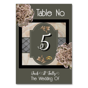 Carte de table florale aux tons neutres