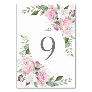 Carte de table florale élégante de jardin de roses