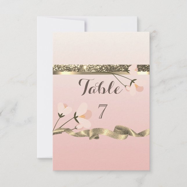 Carte de table florale élégante et stylée (Devant)