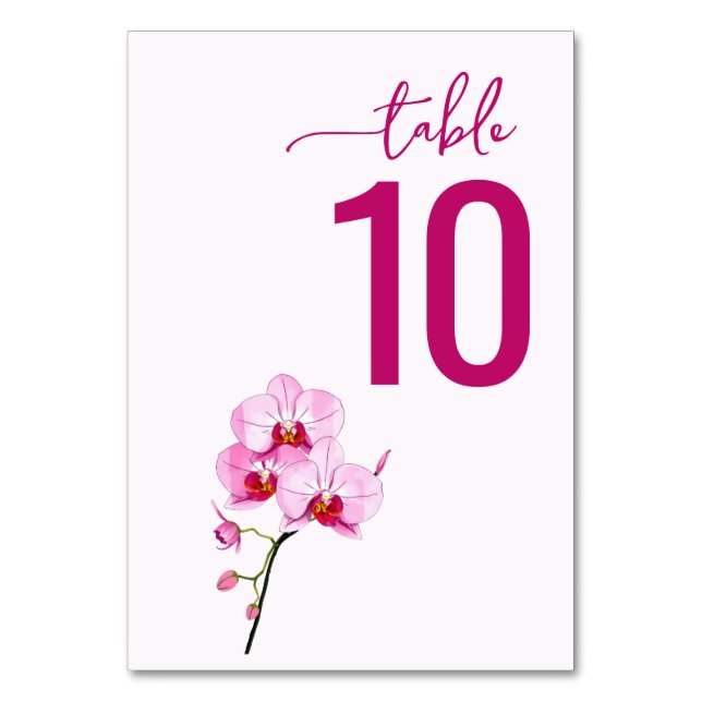 Carte de table florale magenta élégante (Par défaut)