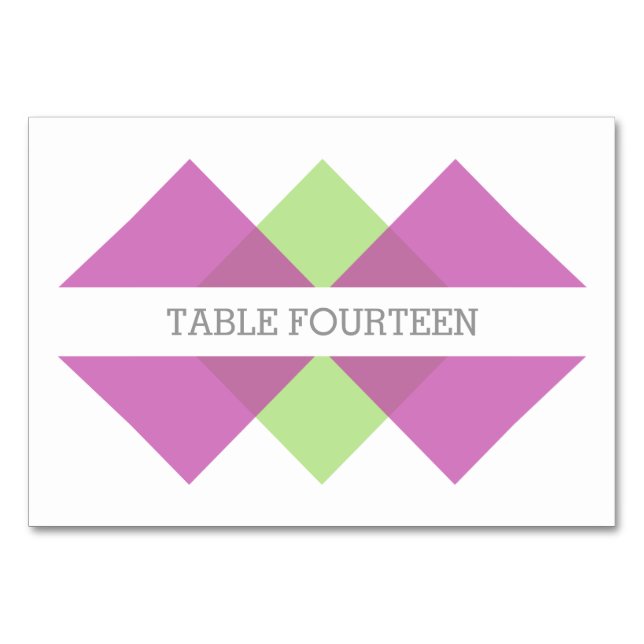 Carte de table Fuchsia Green Geometry Trim (Devant)