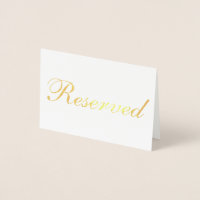 Carte de table Gold Foil Réservée