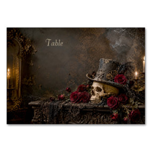 Carte de table gothique Velvet Bone Halloween   Ha