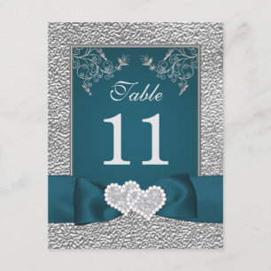 Carte de table IMPRIMÉE RIBBON Turquoise Grey Rejo