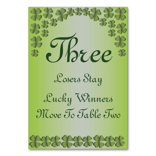 Carte de table irlandaise Lucky Four Leaf Clover # (Par défaut)