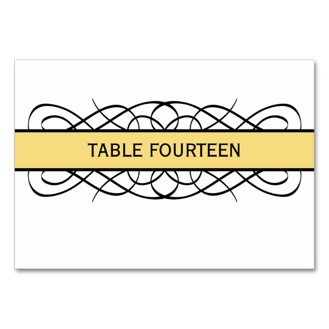 Carte de table Jaune Déco (Devant)