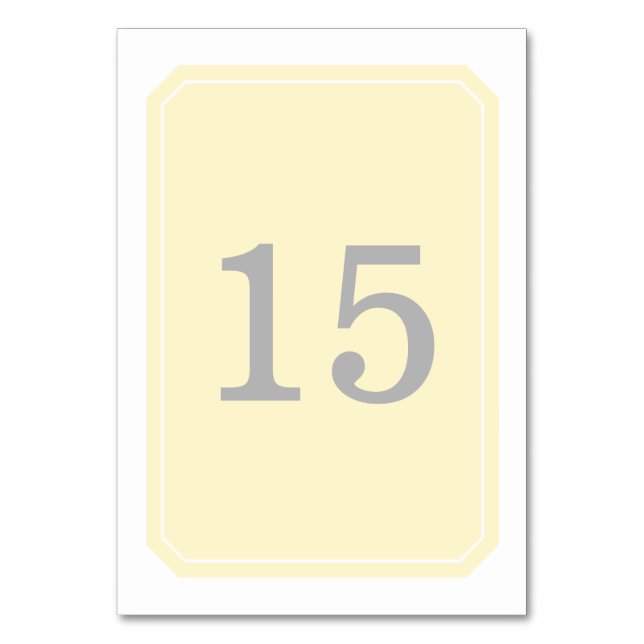 Carte de table Jaune Simplement Élégante (Par défaut)