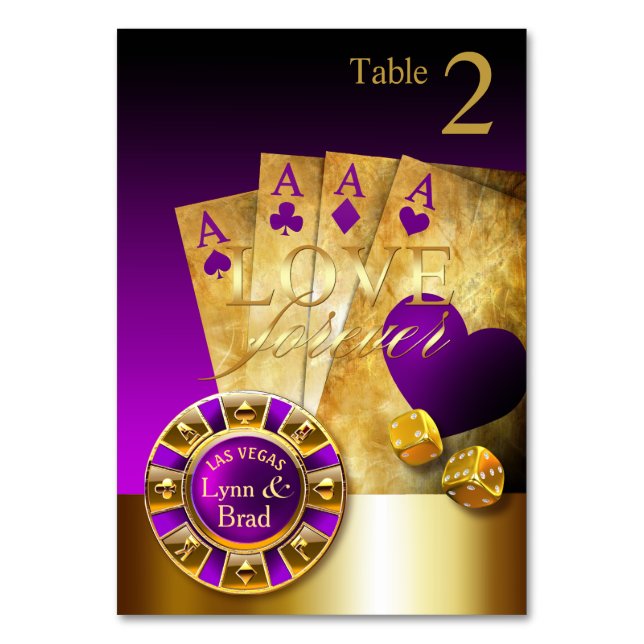 Carte de table Las Vegas Casino DEMANDER DES NOMS  (Dos)
