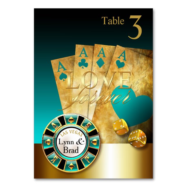 Carte de table Las Vegas Casino DEMANDER DES NOMS  (Par défaut)