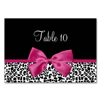 Carte de table Leopard moderne Vivacid rose ruban