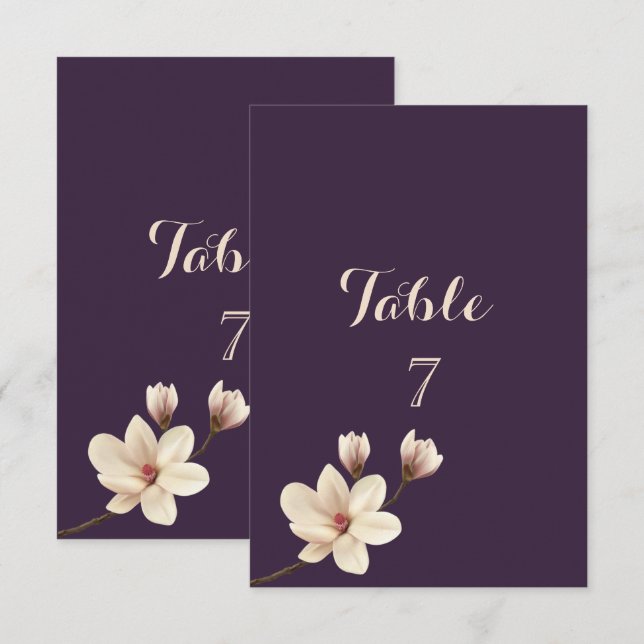 Carte de table Magnolia Élégant Chic (Devant / Derrière)
