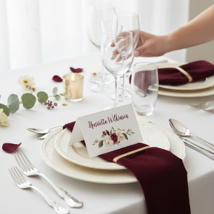 Carte de table mariage aquarelle florale Bourgogne