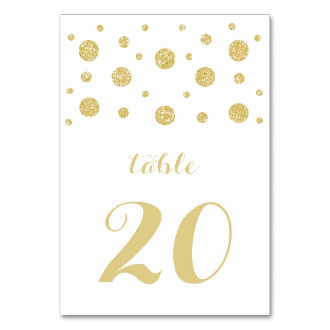 Carte de table Mariage Confetti Gold Parties scint (Par défaut)