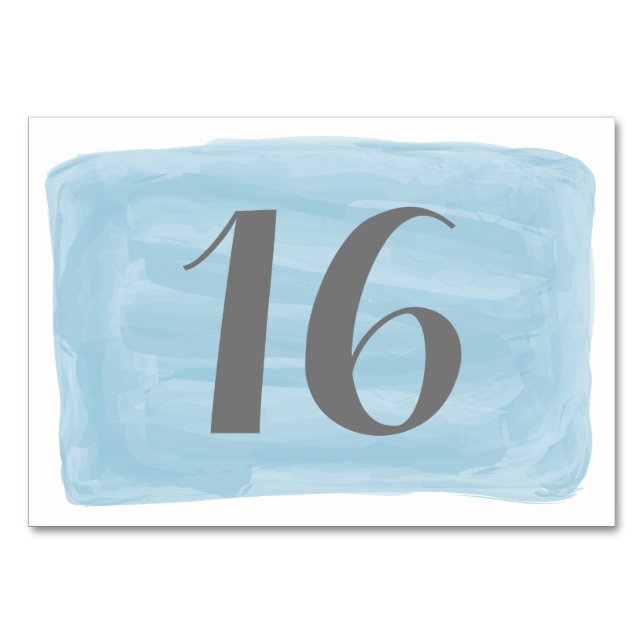 Carte de table Mariage couleur bleu (Devant)