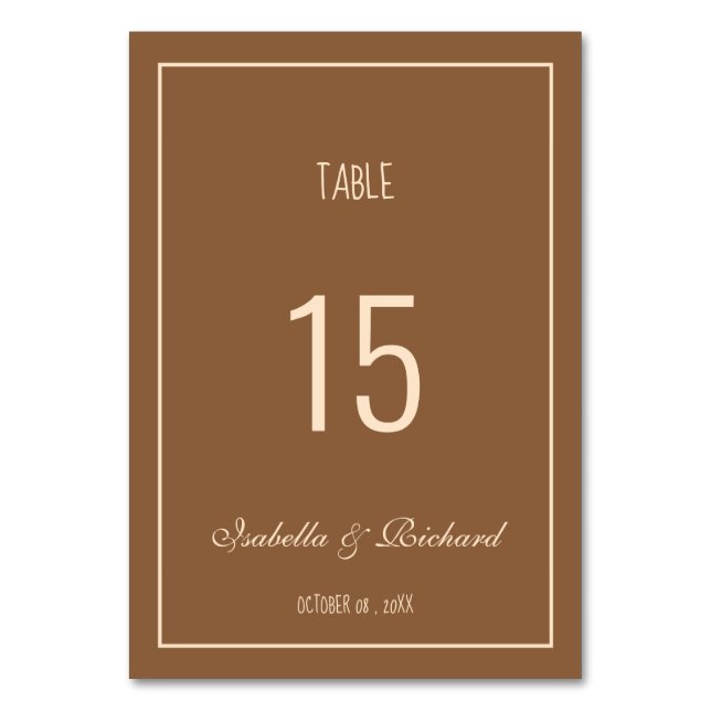 Carte de table Mariage de automne en terre cuite m (Par défaut)