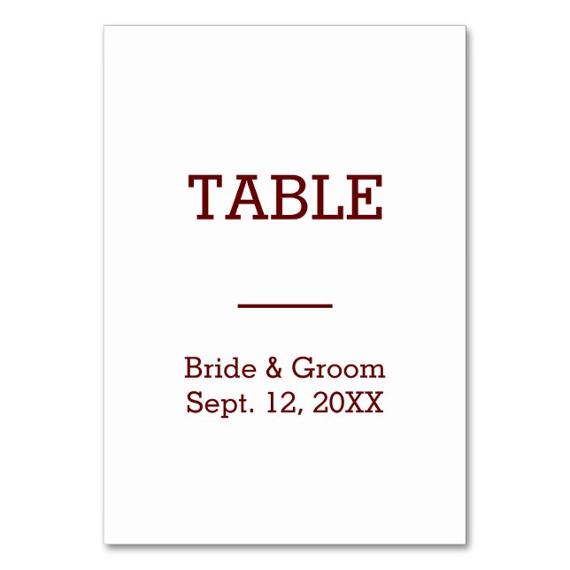 Carte de table Mariage de mariée et de chambre per (Par défaut)